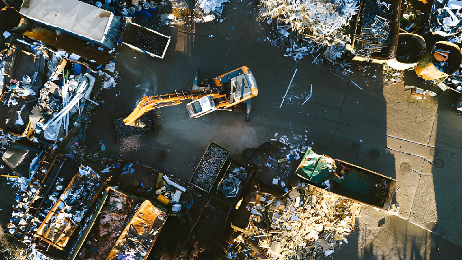 Scrap metal processing at yard facility